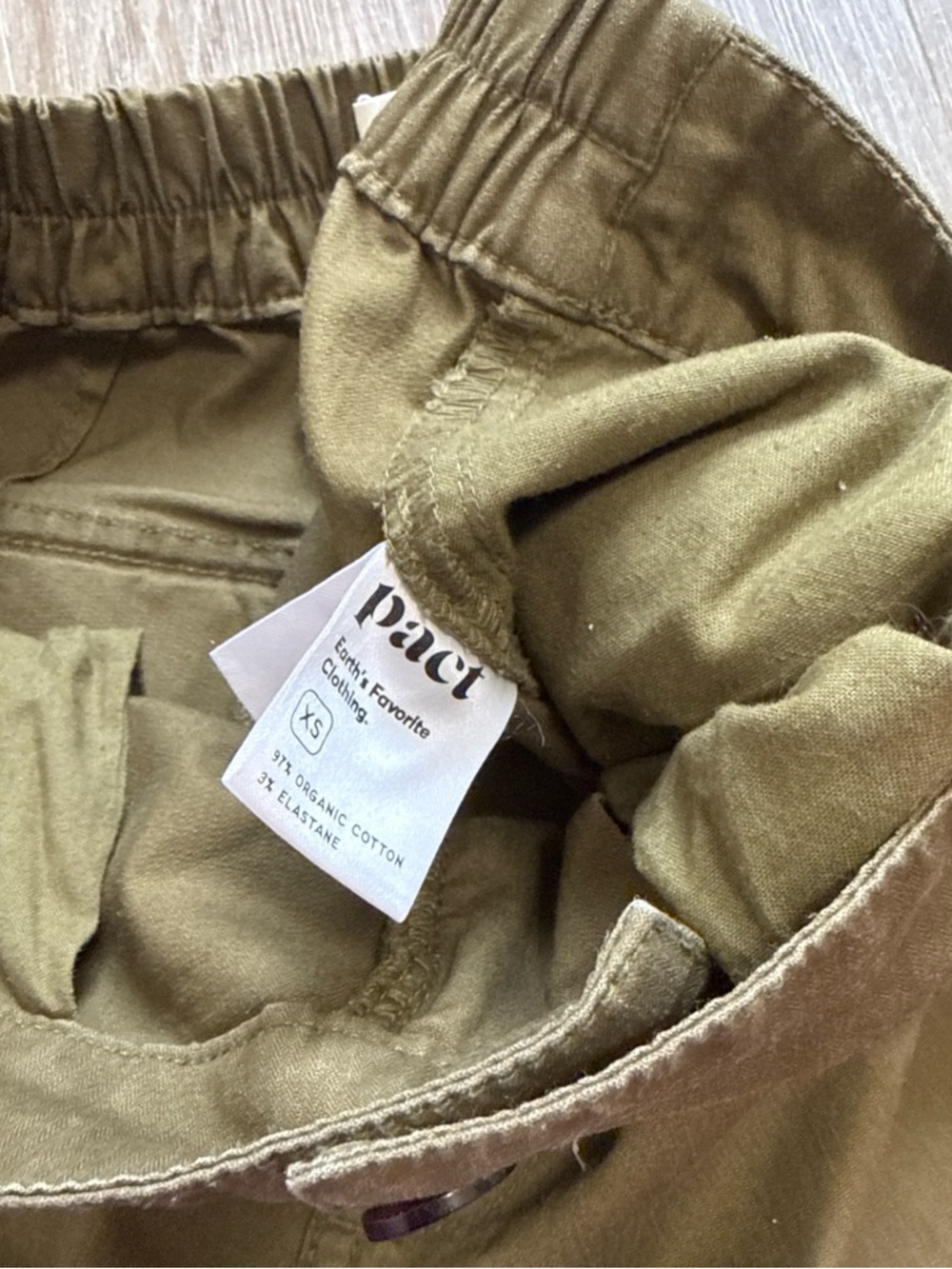 Pact Organic Cotton Olive Green Chino Style French Work Surplus Pants Size XS - Picture 4 of 12
